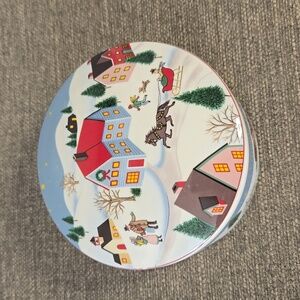 Vintage Mikasa "Holiday Village" Ceramic Candy/Trinket Dish With Lid